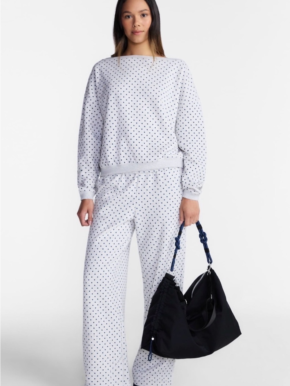 No Boundaries Fleece Sweatshirt & Wide Leg Pant Set